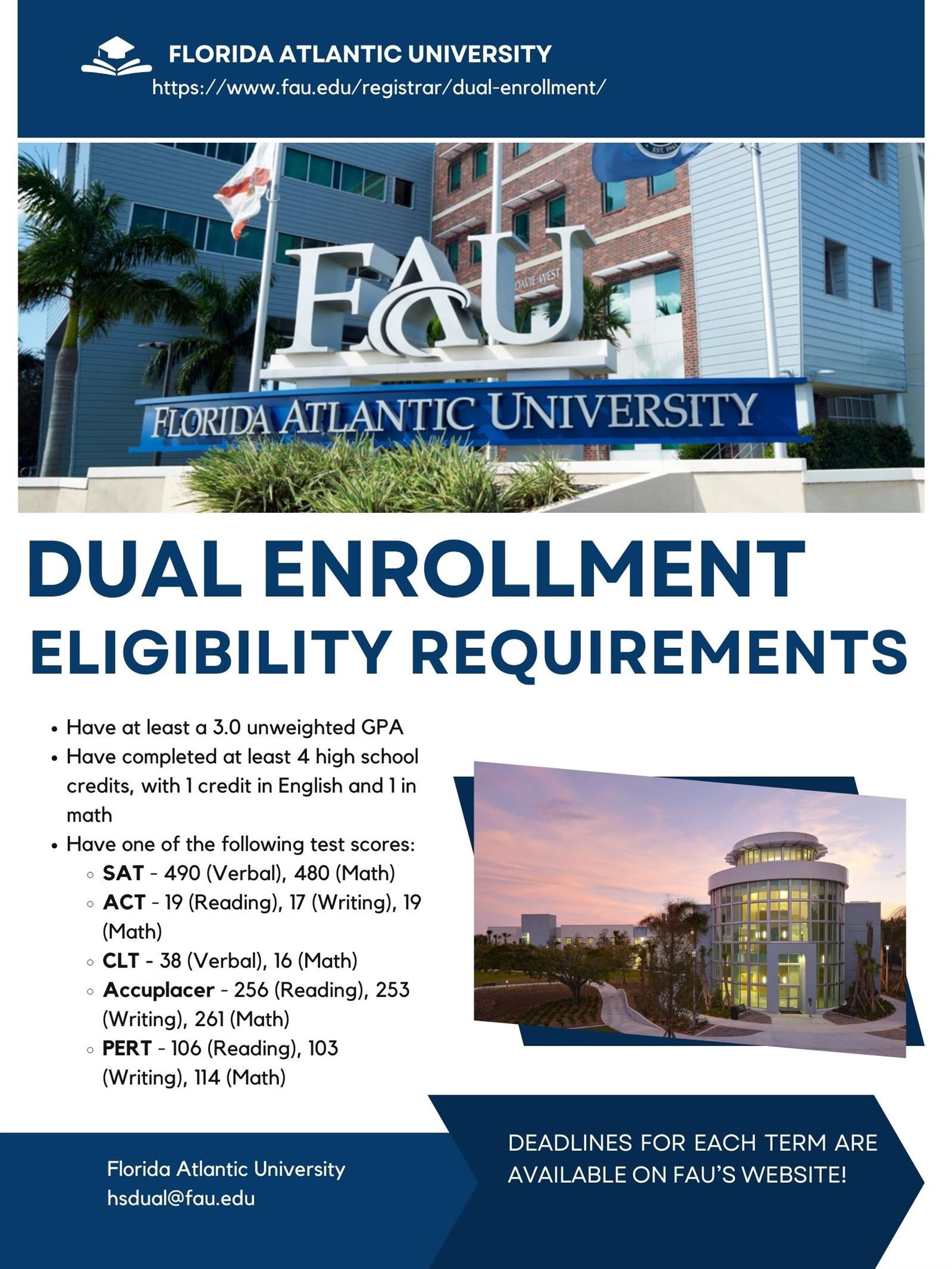 FAU Dual Enrollment Eligibility